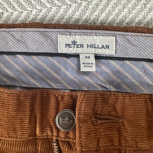 Peter Millar Superior Soft Corduroy Five-Pocket Pants Gum Sole Brown Size 33 - Picture 11 of 12